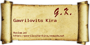 Gavrilovits Kira névjegykártya